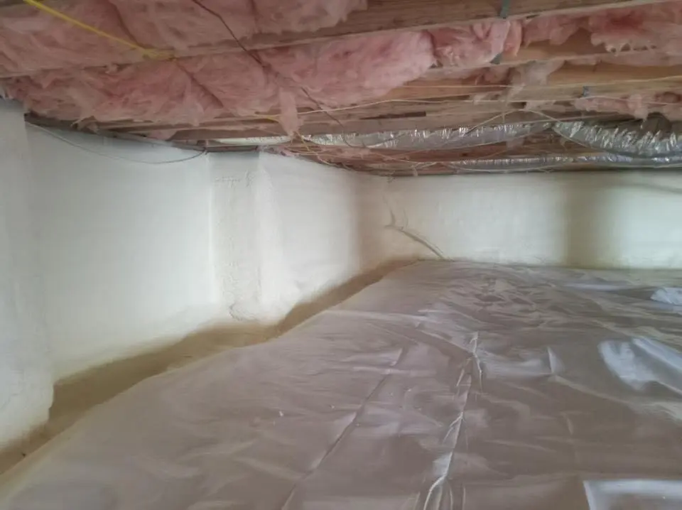 Crawl space encapsulation with closed-cell spray foam for Spray Foam Roofing Repair in Perinton